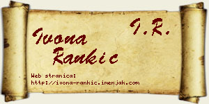 Ivona Rankić vizit kartica